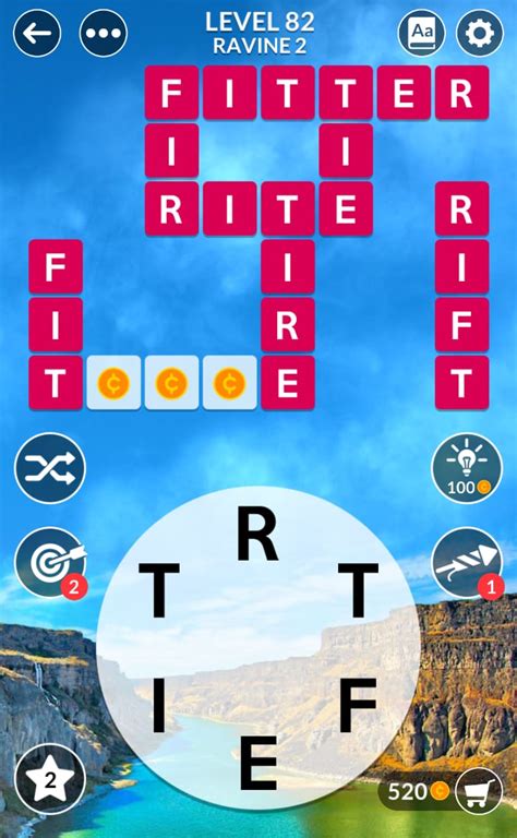 Wordscapes Level 82, Ravine 2 .